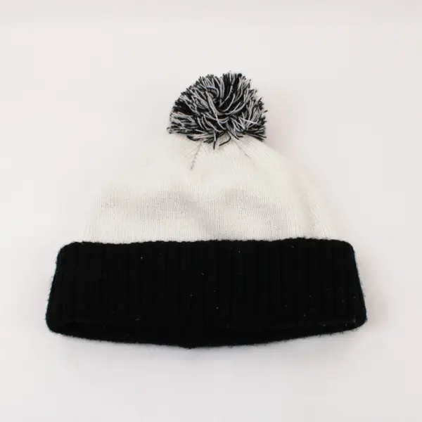 Adidas Cuffed Pom Pom Knit Beanie Black Cream Embroidered Logo