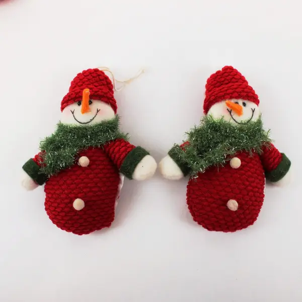 Crocheted Christmas Ornaments Set of 4, 3 Snowmen & 1 Bear Handmade
