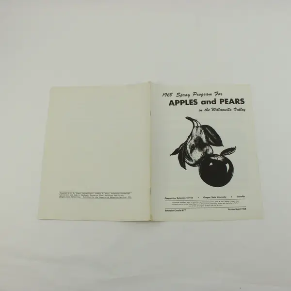 1968 Spray Program Apples Pears Willamette Valley OSU Extension Circular 677
