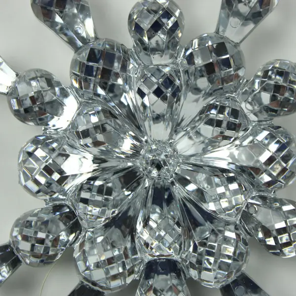 Set of 3 Clear Beaded Snowflake Christmas Ornaments