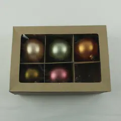 Smith & Hawken Glass Ball Christmas Ornaments Set of 5 Boxed Multicolor