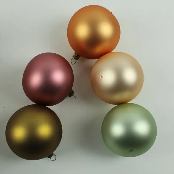Smith & Hawken Glass Ball Christmas Ornaments Set of 5 Boxed Multicolor