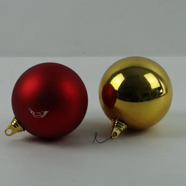 Lot of 2 Large Christmas Ball Ornaments Holiday Decor