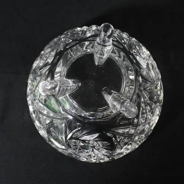 Vintage American Brilliant Period 3 Footed Cut Crystal Bowl Star of David
