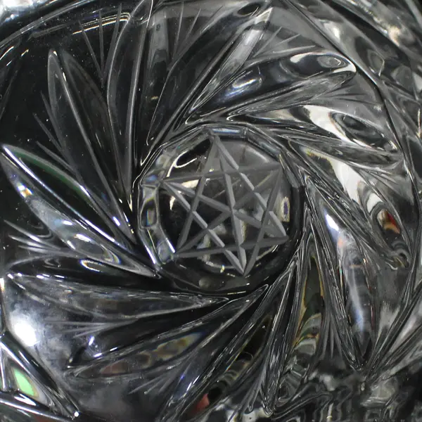 Vintage American Brilliant Period 3 Footed Cut Crystal Bowl Star of David