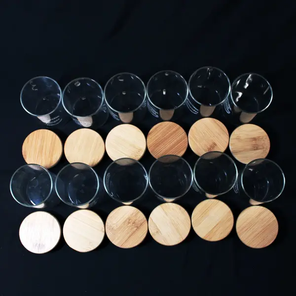 Lot of 12 Glass Spice Jar Canisters 3.5in Kitchen Storage