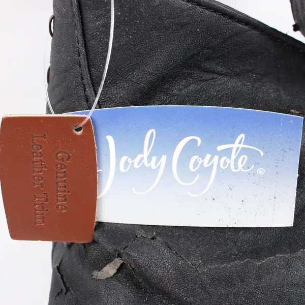 Jody Coyote Black Hobo Crossbody Shoulder Bag Floral Patterned Center Panel