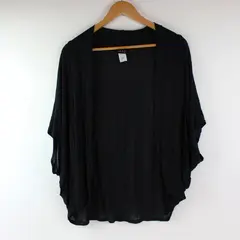 JKLA Petites Women's Black Open Front Dolman Sleeve Shrug PL