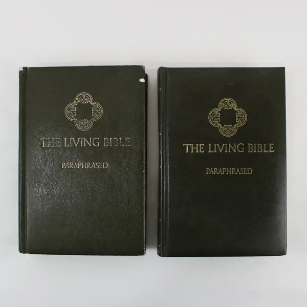 Vintage Lot of 2 Tyndale The Living Bible Paraphrased 1971 & 1978 Hardcover