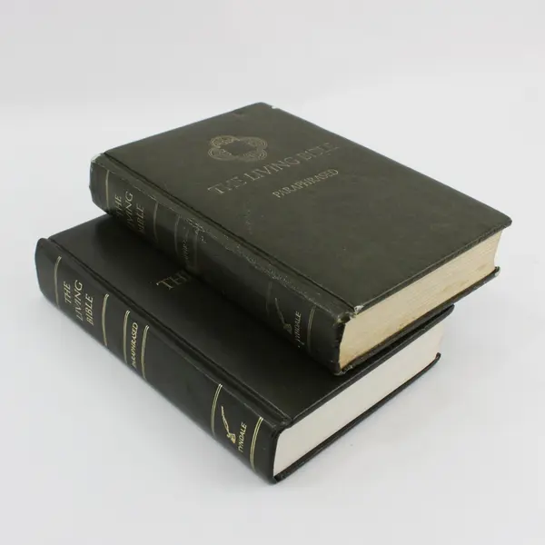 Vintage Lot of 2 Tyndale The Living Bible Paraphrased 1971 & 1978 Hardcover