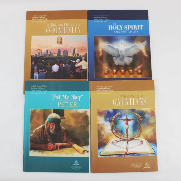 Lot of 4 Adult Large Print Sabbath School Study Guide Magazines 2016 & 2017 Good