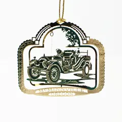 2003 Nation's Treasures McMinnville Oregon Fire Engine 24K Gold Brass Ornament