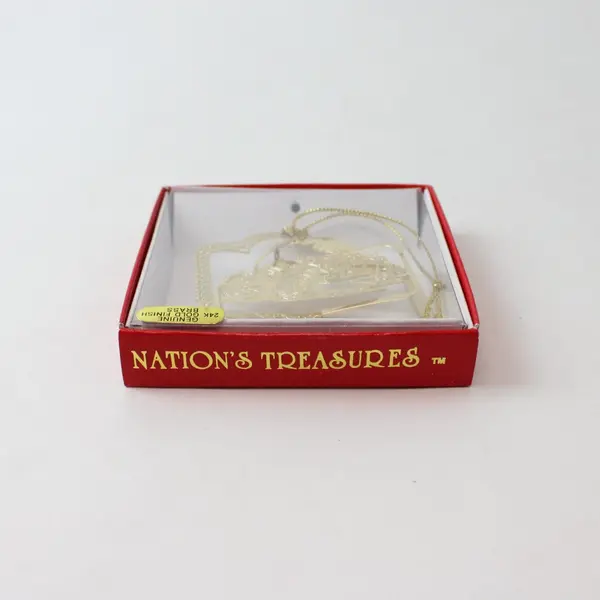 2003 Nation's Treasures McMinnville Oregon Fire Engine 24K Gold Brass Ornament