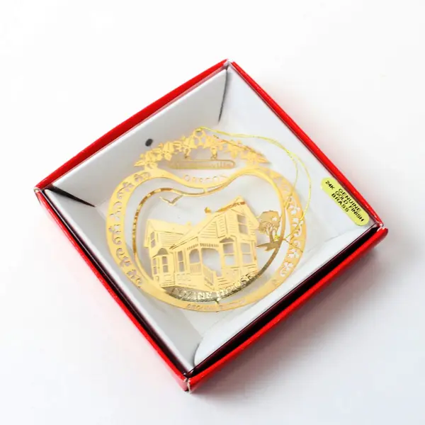 Nation's Treasures 1999 Cozine House McMinnville OR Gold Brass Ornament 2nd Ed