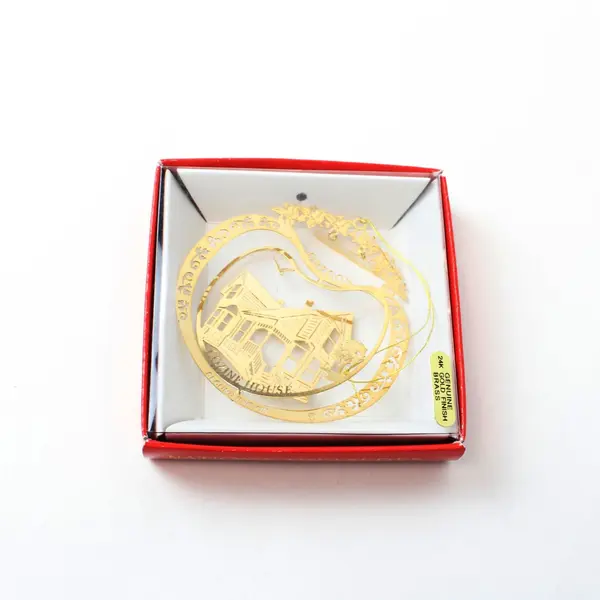 Nation's Treasures 1999 Cozine House McMinnville OR Gold Brass Ornament 2nd Ed