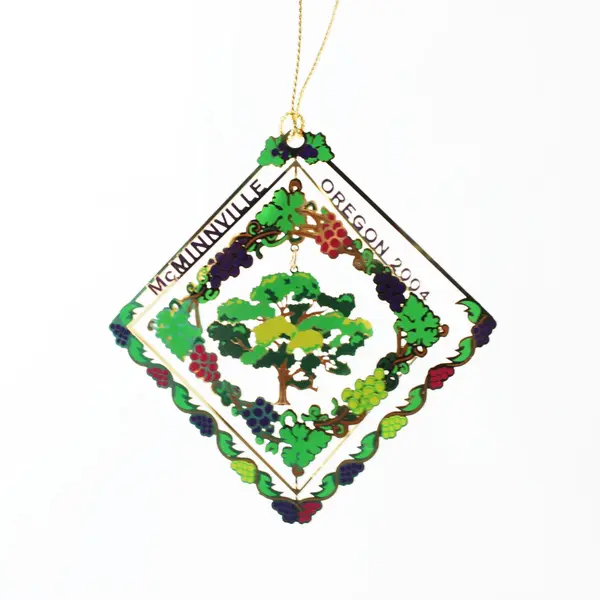 Nation's Treasures McMinnville Oregon 2004 Xmas Ornament Brass 24K Gold Flash