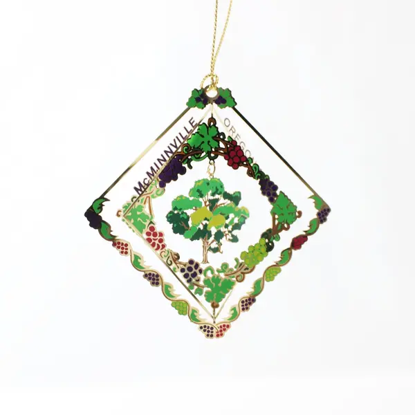 Nation's Treasures McMinnville Oregon 2004 Xmas Ornament Brass 24K Gold Flash