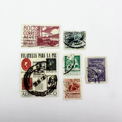 Lot of 6 Used Mexican Postage Stamps 1920s-1970s