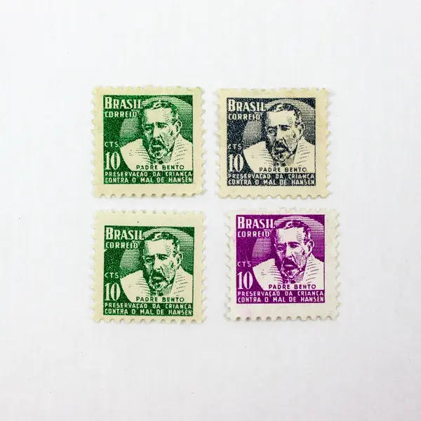Lot of 4 Brazil Padre Bento Hansen Disease Charity Stamps 1950s–1960s MH