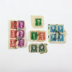 Lot of 15 Brazilian 1950s Portraits Used Postage Stamps on Paper