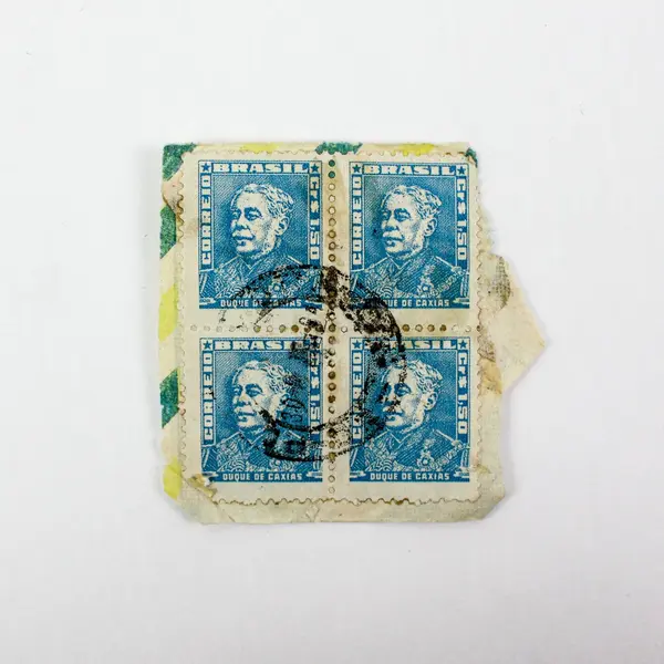 Lot of 15 Brazilian 1950s Portraits Used Postage Stamps on Paper