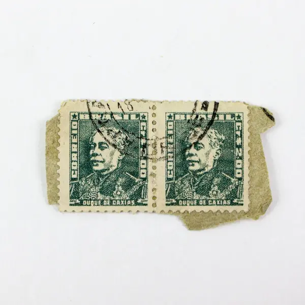 Lot of 15 Brazilian 1950s Portraits Used Postage Stamps on Paper
