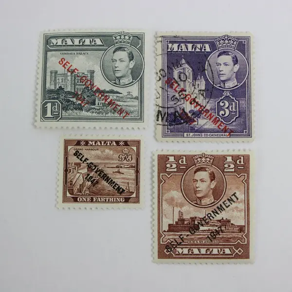 Malta King George VI Self-Government 1947-1953 Stamps Lot of 4