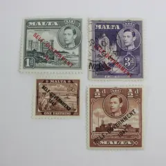 Malta King George VI Self-Government 1947-1953 Stamps Lot of 4