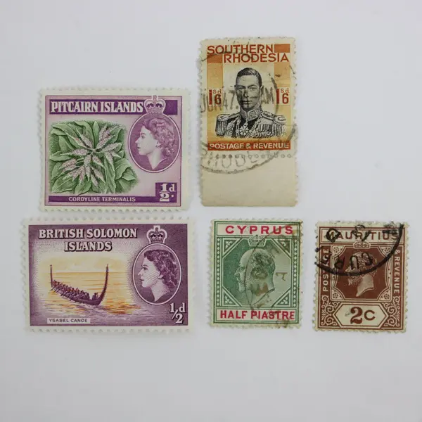 Lot of 5 British Commonwealth Used Stamps Solomon Islands Ysabel Canoe