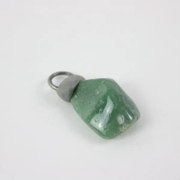 Natural Moss Agate Gemstone Pendant Green Earthy Inclusions