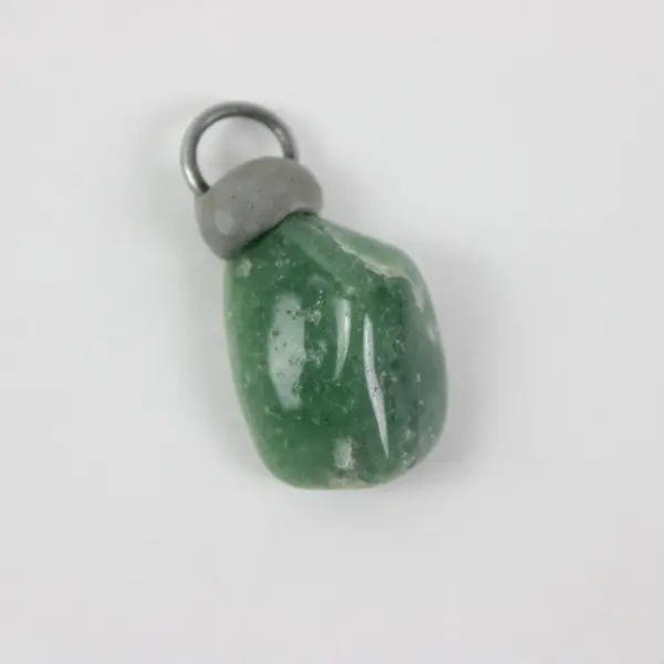 Natural Moss Agate Gemstone Pendant Green Earthy Inclusions