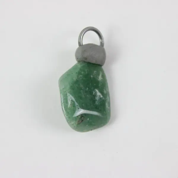Natural Moss Agate Gemstone Pendant Green Earthy Inclusions