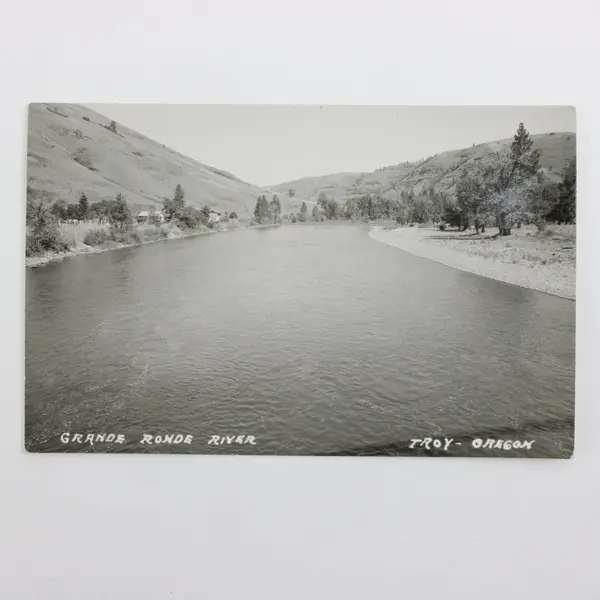 1950s Grande Ronde River Troy Oregon RPPC Photo Postcard