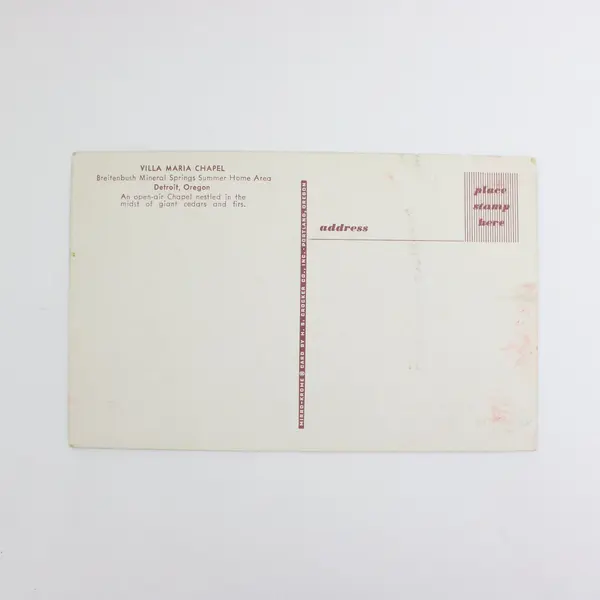Villa Maria Chapel Breitenbush Springs Detroit Oregon Postcard