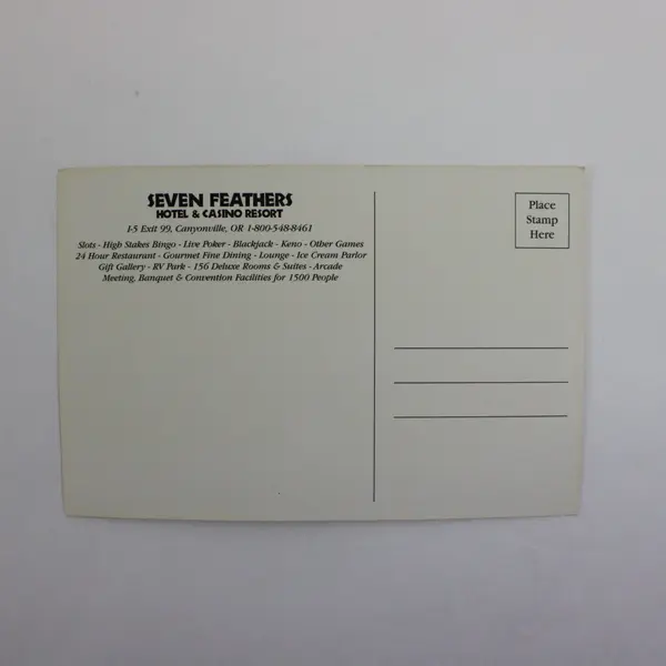 Seven Feathers Hotel & Casino Resort Postcard Canyonville Oregon