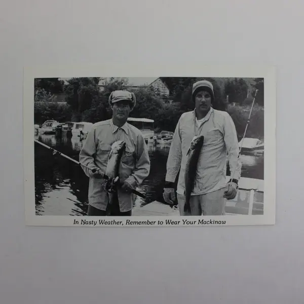  In Nasty Weather Wear Your Mackinaw Duckboy Cards Comical Fishing Postcard