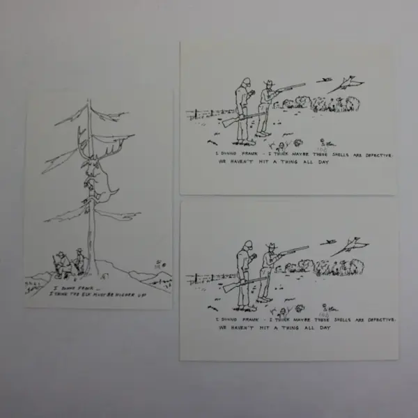 Lot of 3 Si Allen I Dunno Frank Humorous Hunting Cartoon Postcards