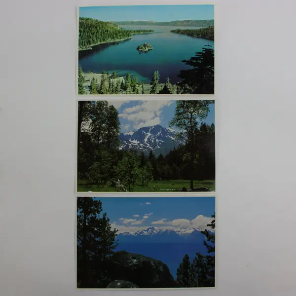 Lot of 3 Vintage 1978 Lake Tahoe California Scenic Postcards