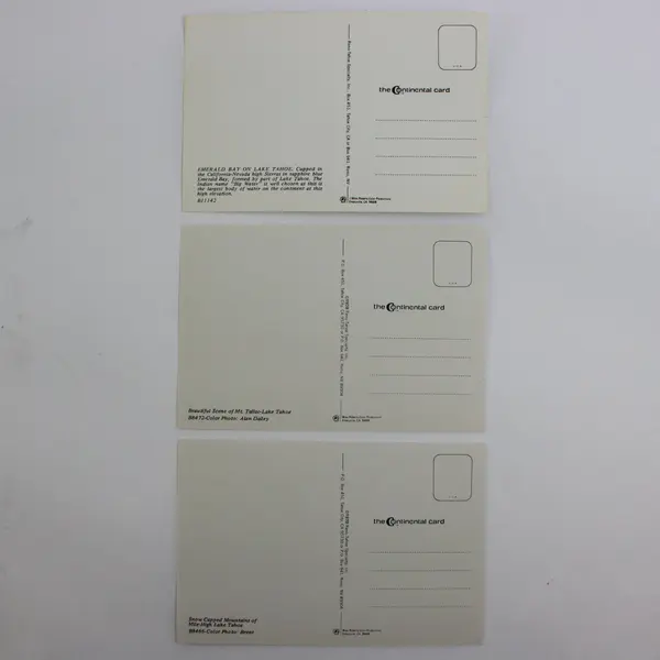 Lot of 3 Vintage 1978 Lake Tahoe California Scenic Postcards