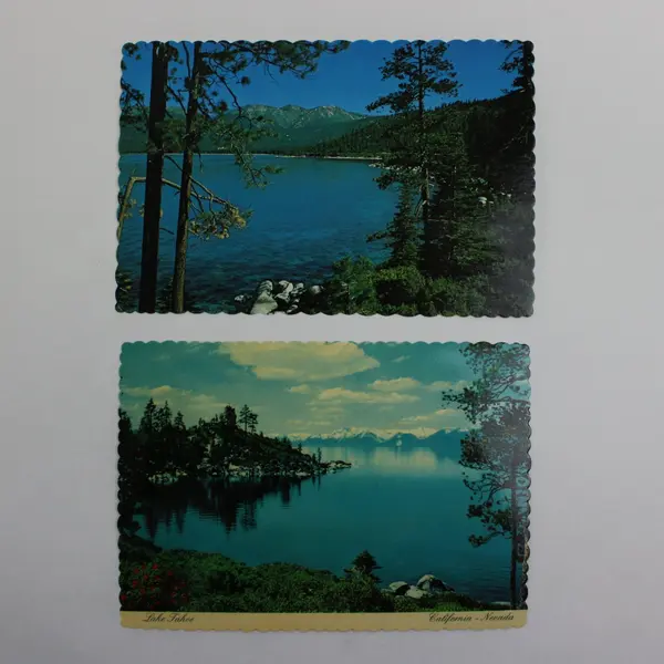 Lot of 2 Vintage 1970s Lake Tahoe CA-NV Scenic Postcards Continental/Dexter