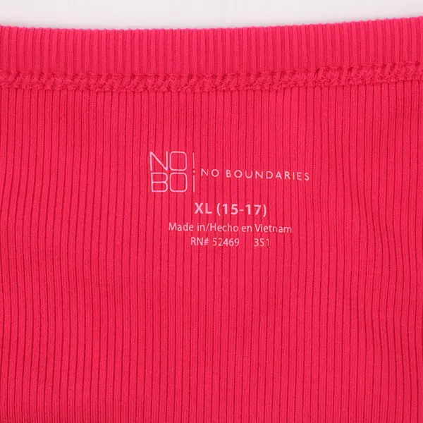 No Boundaries Juniors XL 15-17 Magenta Pink Ribbed Tank Top