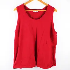 D&Co Women's 1X Cherry Red Cotton Blend Knit Tank Top