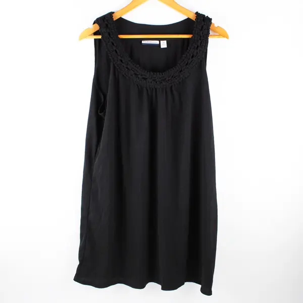 Croft & Barrow Women's XL Black Sleeveless Peasant Top