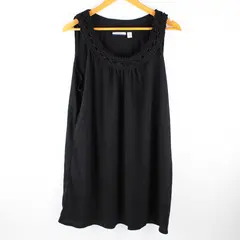 Croft & Barrow Women's XL Black Sleeveless Peasant Top