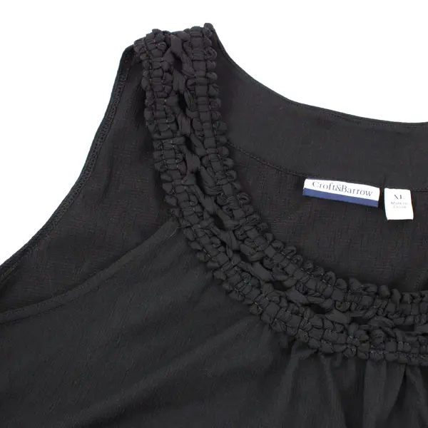 Croft & Barrow Women's XL Black Sleeveless Peasant Top