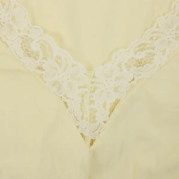 Susan Graver A#25551 Style 3B467 3X Pale Yellow Long Sleeve Lace Neck Top