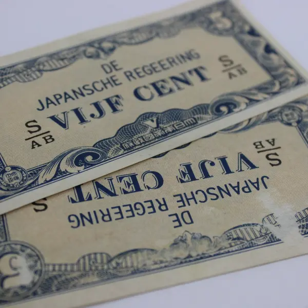 1942 Netherlands East Indies 5 Cents Japanese Occupation Banknote Pair