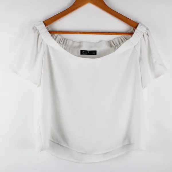PIT Amsterdam Women's White Off-Shoulder Crop Top Size 4