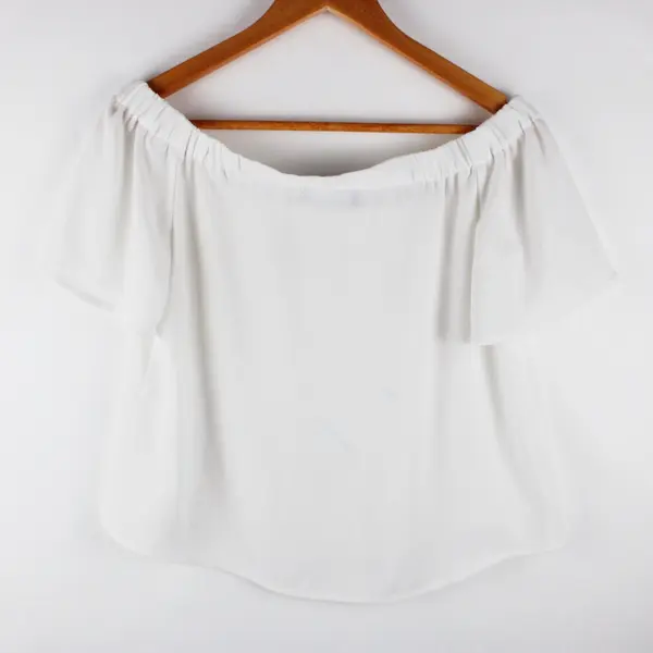 PIT Amsterdam Women's White Off-Shoulder Crop Top Size 4