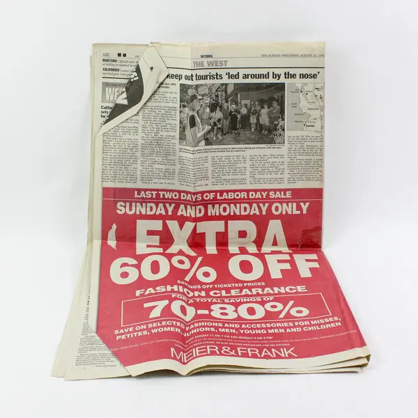 1997 Sunday Oregonian Newspaper Princess Diana Death Front Page